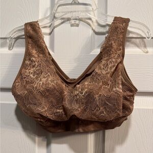 Breezies Lace Bra in Brown